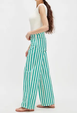 Free People The Tiny Big Sister Striped Berta Long Jeans, Size XS/EU 34 thumbnail 5