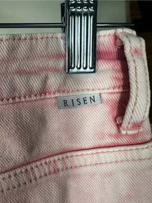 J125. Risen Soft Pink Distressed Flared Jeans Size undefined thumbnail 3