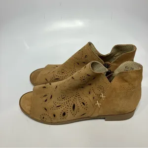 Coolway‎ Nelia open toe laser cut booties tan leather size 39 thumbnail 6