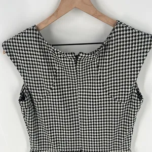 Merona Womens Size M Houndstooth Print Stretch‎ Cap Sleeve Sheath Dress thumbnail 10