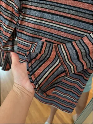 Women's Free People Striped Long Sleeve Tee, Size M, Blue and Pink thumbnail 6