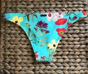 Blue Floral Cheeky Bikini Bottom thumbnail 3