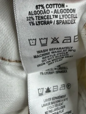 DL1961 Hepburn Cargo Jeans 24 Eggshell White High Rise Wide Leg 33" thumbnail 10