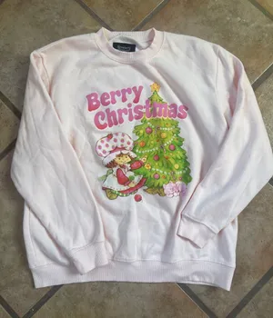 Pink 'Berry Christmas' Graphic Crewneck Sweatshirt thumbnail 1