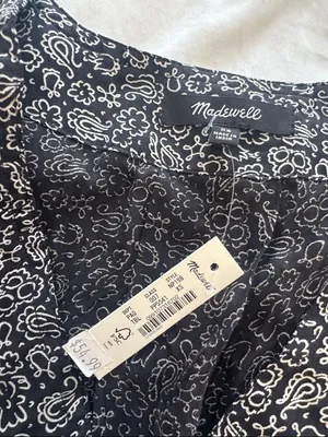 Madewell Black and White Floral Button-Front Blouse thumbnail 3