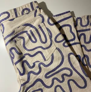 ZARA straight leg print jeans thumbnail 3