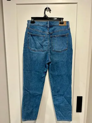 Madewell The Momjean High Rise Tapered Ankle Jeans Blue 29 thumbnail 3