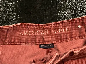 Womens sz8 American Eagle super stretch burgundy corduroy mini skirt thumbnail 7