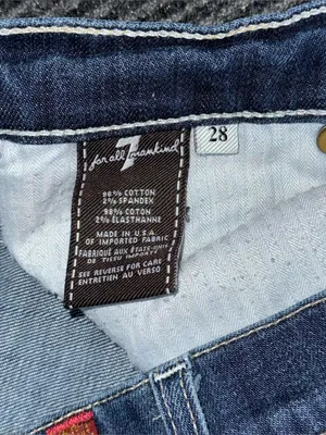 7 For All Mankind Dojo Low Rise Trouser Flare Leg Jeans 28 (30x30) USA Made flaw thumbnail 14