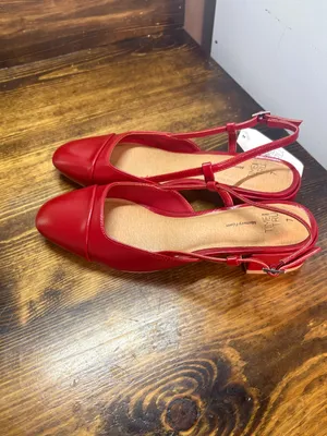 Time And Tru Red Sling Back Flats Size 7 thumbnail 2