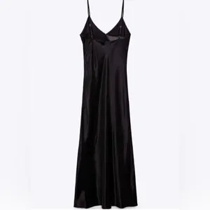 SATIN EFFECT RHINESTONE DRESS BLACK - REF. 0881/219 New without tag XS thumbnail 3