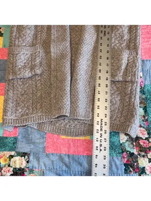 Aran Crafts $150 100% Merino Wool Oversized Woman’s XXS open cardigan Gray thumbnail 8