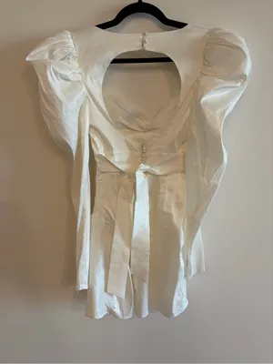 NWT White For Love and Lemons Etta Bridal Long Sleeve Mini Dress Size M thumbnail 6