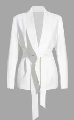 Boutique NWT Runway Skirts White Tie oversized blazer thumbnail 1