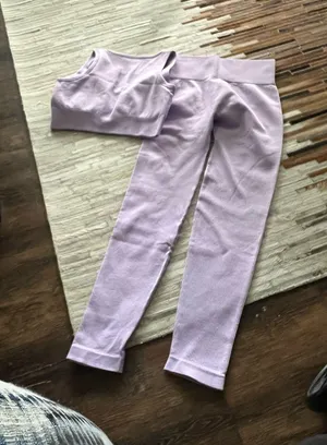 OQQ leggings and top pale purple small thumbnail 2