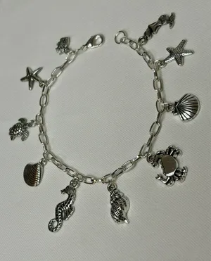 Handmade Silver Beachy Charm Bracelet thumbnail 3