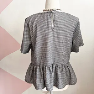 Episode Gingham Peplum Top Cottagecore Academia Vintage Inspired‎ Medium thumbnail 2