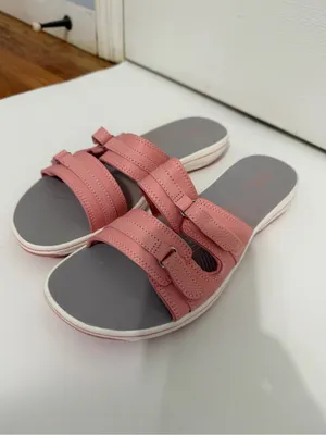 Clark’s pink cloud steppers sandals new women’s size 11 comfort‎ slip on summer thumbnail 5