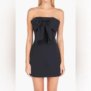 NWT Endless Rose Bow Strapless Minidress in‎ Black Sz XS $120 thumbnail 6