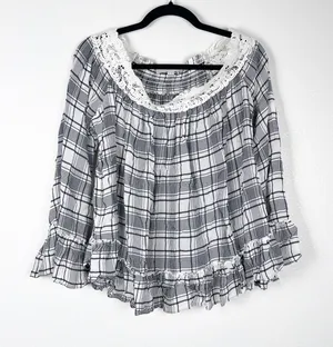 Ann Taylor LOFT Women's Plaid Blouse Sz M thumbnail 1