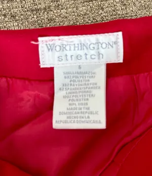 Worthington Pleated Red Skirt Size 6 thumbnail 3