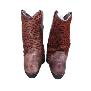 Ratio Leopard Print Haircalf Leather Cowboy Boots Brown Women‎ Size 7.5 thumbnail 7