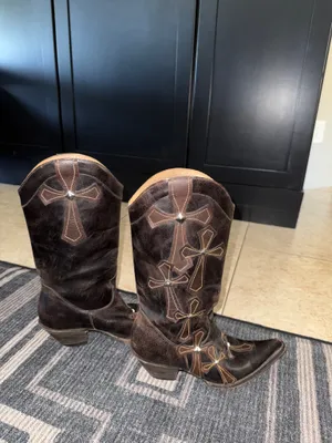 Stetson Cowgirl Boots Women’s Brown Leather Pointed Toe Heeled 7.5 thumbnail 3
