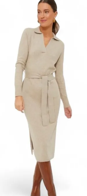 Faherty Jackson Hudson Sweater Midi Dress Oatmeal Heather Size Large NWT thumbnail 1