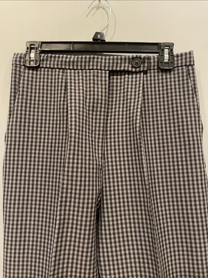 Women’s blue Check Dress Pants/ handmade with pockets thumbnail 2