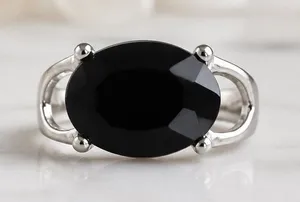 Luxury Collection Titanium Steel Silver w/ Sparkling Gemstone Cocktail Ring S 9 thumbnail 1