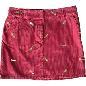 NWT NEW J.Crew Pink Cotton Corduroy Mini Skirt Embroidered‎ Preppy Boat Shoes thumbnail 1