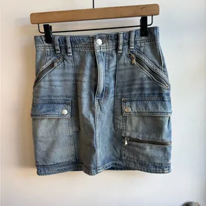 We The Free Cargo Zipper‎ Denim Mini Skirt size 26 grunge gothic boho thumbnail 2