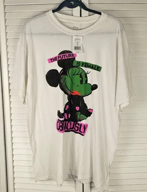 NWT Disney Minnie Mouse Womens‎ The Future Is Female Obviously Tshirt 1X thumbnail 1