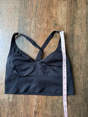 Black Crossback Seamless Bralette Sports Bra Size M thumbnail 5