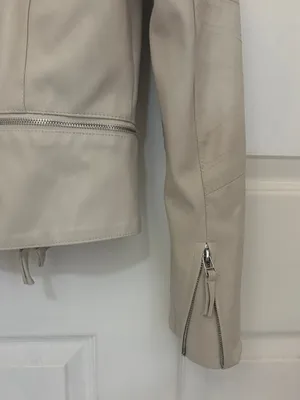 Blank NYC Faux Leather Moto Jacket in Vanilla Latte thumbnail 12