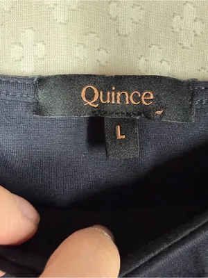 Quince Dark Blue Ultra Stretch Ponte Short Sleeve Top thumbnail 4