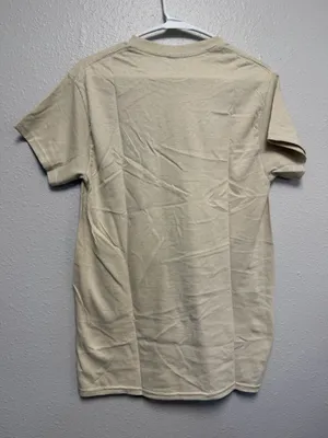 Gildan Heavy Cotton Take Care Embroidered T-Shirt Beige Tan Size S New With Tags thumbnail 6