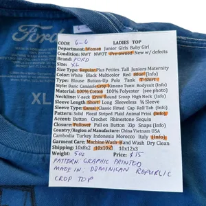 Ford Blue Graphic Printed Crop T-shirt Women Size XL | 6-6 thumbnail 4