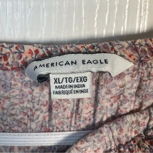 American Eagle Strapless Maxi Dress With Side Slit Sz XL Pink Floral Smocked thumbnail 8