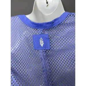 Free People Mesh Tank Top Womens Small Purple Sleeveless Sheer Fishnet Festival thumbnail 6