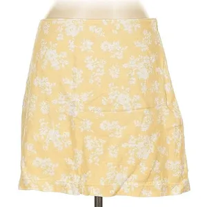 Abercrombie Yellow Floral Linen Skirt thumbnail 1