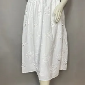 Sim & Sam Eyelet Dress Beachy Seashell Sun Star Nautical White Milkmaid Pockets thumbnail 6