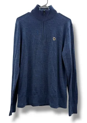 Ted Baker Tooting 1/4 Zip Sweater 100% Merino Wool Pullover Sz 4‎ Preppy Comfy thumbnail 1
