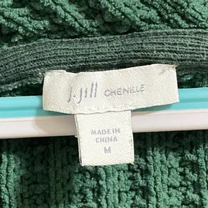 J Jill Sweater‎ Women Medium Green Chenille Knit V Neck Pullover Lucky Feminine thumbnail 8