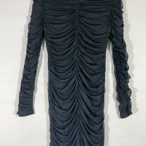 Fiestar Bodycon‎ Ruched Dresss Front W/Hook & Closure Sz L Black New thumbnail 2