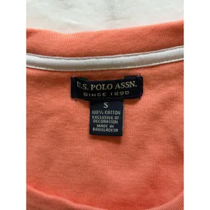 US Polo Assn Womens Coral Pink 3/4 Sleeve Cotton Scoop Neck Top Small Logo thumbnail 8