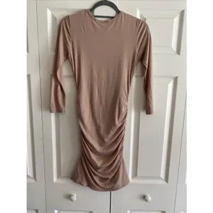 Beyond Yoga Ruched Side Bodycon Dress Womens XS Pink Pima Cotton V-Neck Mini thumbnail 6