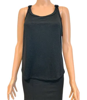 WHBM small ribbed knot strap shimmer tank blouse top TS 3376 thumbnail 1