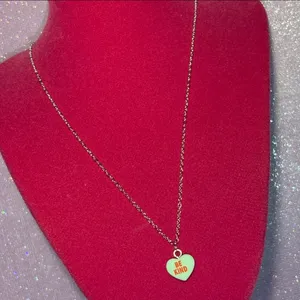 Be Kind Heart Necklace Sterling Silver 925 Jewelry Blue thumbnail 4