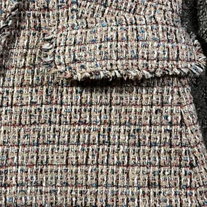 White House Black Market Studio Blazer Women‎ 14 Multi Color Tweed Fringe Trim thumbnail 7